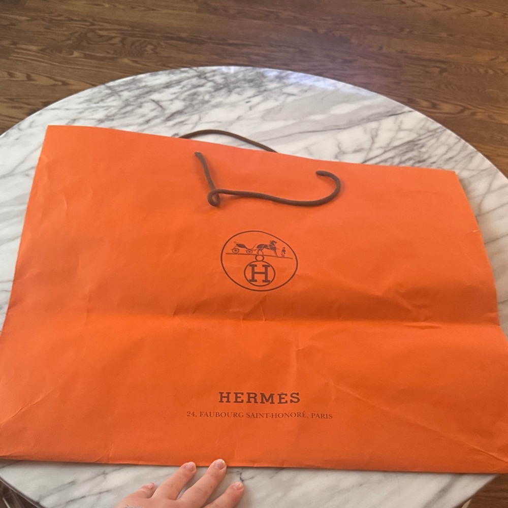 Hermès Orange Shopping Bag